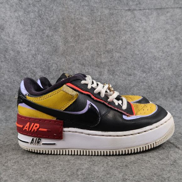 Nike Shoes Womens 5 Casual Sneakers AF1 Air Force 1 Shadow Dark Sulfur Trainers - Picture 1 of 14